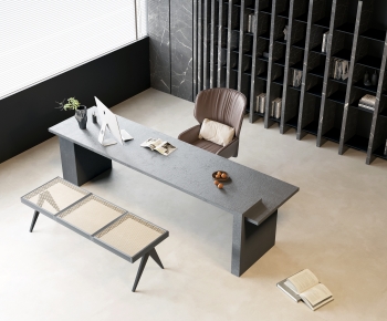 Modern Computer Desk And Chair-ID:207338091