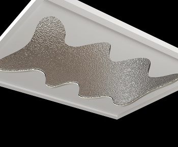 现代异形波浪金属板吊顶3D模型