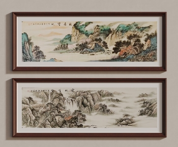 中式山水装饰挂画-ID:135534051