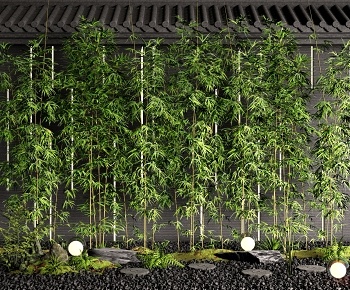 新中式庭院景观竹子3D模型