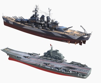 现代航空母舰 军舰3D模型