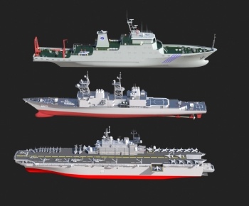 现代航空母舰 军舰3D模型