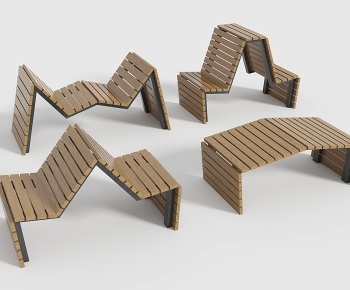 现代户外景观座椅3D模型