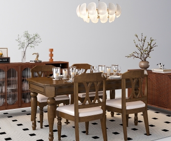 American Style Dining Table And Chairs-ID:782345067