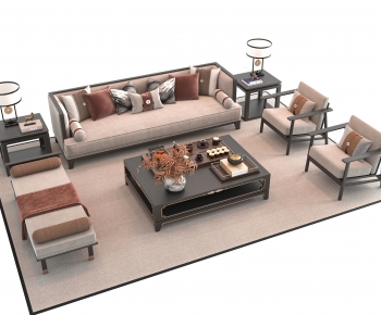 New Chinese Style Sofa Combination-ID:604324109