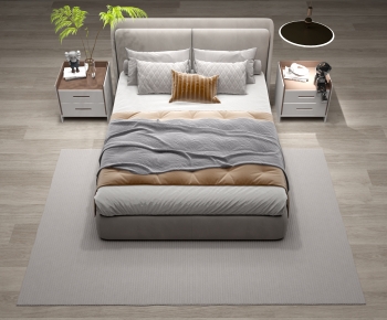 Modern Double Bed-ID:707108028