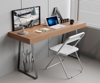 Modern Computer Desk And Chair-ID:517887124