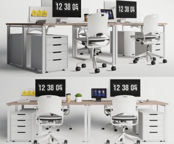 Modern Office Desk And Chair-ID:736758959