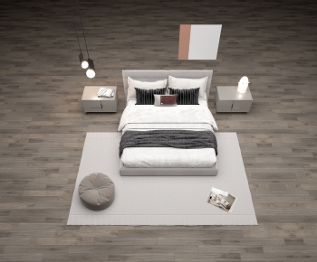 Modern Double Bed-ID:648789413