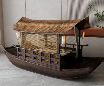 新中式木船3D模型