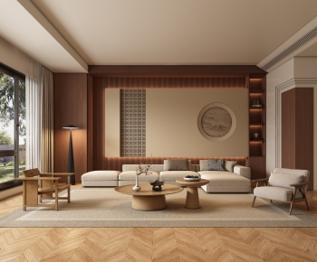 New Chinese Style A Living Room-ID:607587105