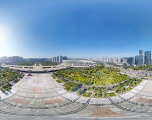 HDR白天城市休闲广场全景-ID:5966219