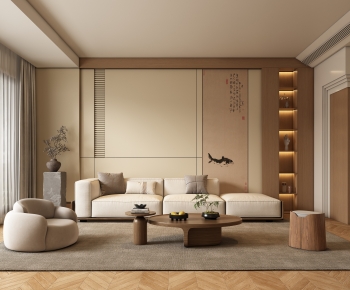 New Chinese Style A Living Room-ID:108499529