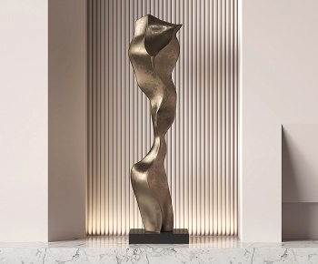 现代抽象金属雕塑3D模型