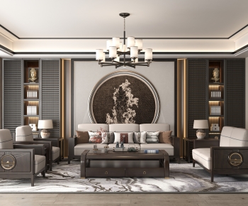 New Chinese Style A Living Room-ID:920001031