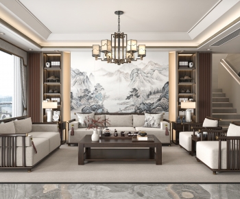 New Chinese Style A Living Room-ID:209407097