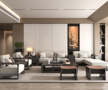 New Chinese Style A Living Room-ID:402908091