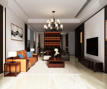 New Chinese Style A Living Room-ID:635519029