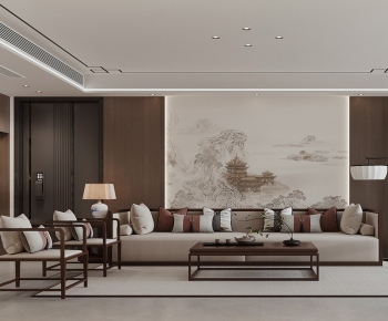 New Chinese Style A Living Room-ID:209539891