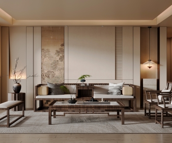 New Chinese Style A Living Room-ID:461829901