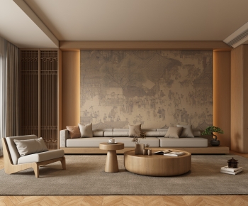 New Chinese Style A Living Room-ID:344737057
