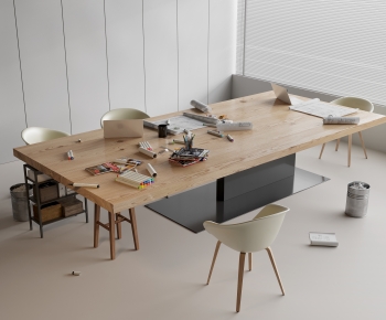 Modern Office Desk And Chair-ID:641168122