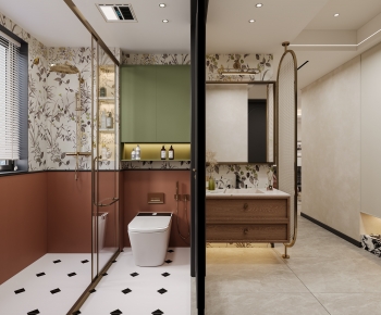 法式复古风卫生间浴室-ID:798005106