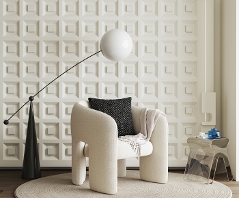 现代布艺休闲沙发椅3D模型