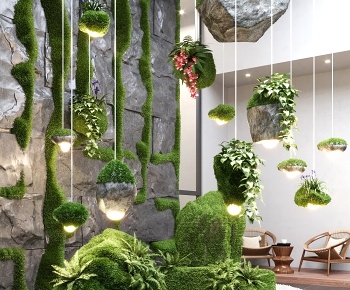现代室内苔藓景观造景3D模型