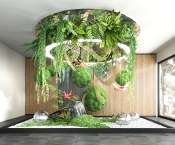 现代室内悬挂景观造景3D模型