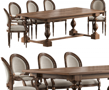 American Style Dining Table And Chairs-ID:160033941