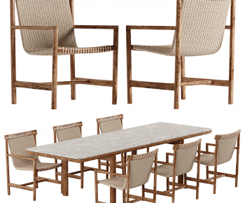 Wabi-sabi Style Dining Table And Chairs-ID:155740982