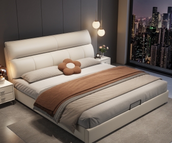 Modern Double Bed-ID:721965071