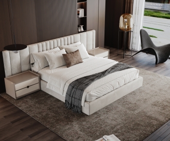 Modern Double Bed-ID:671166905