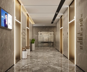 现代公司电梯厅3D模型