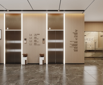 Modern Office Elevator Hall-ID:485018014
