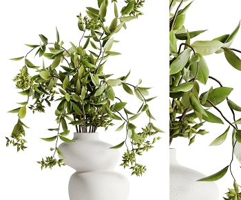 现代绿植盆栽 异形花瓶3D模型