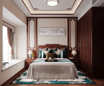 New Chinese Style Bedroom-ID:742218028