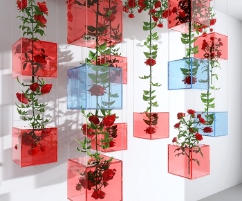 现代玻璃艺术装置美陈3D模型