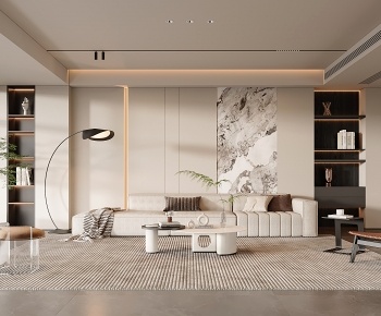 现代意式客厅3D模型