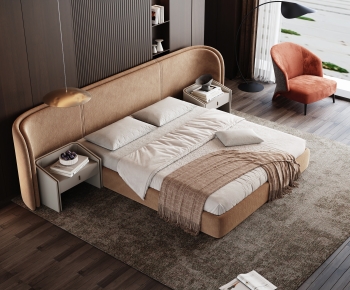 Modern Double Bed-ID:794520488
