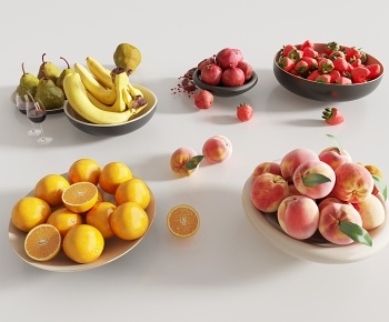 现代水果果盘组合3D模型