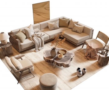 Wabi-sabi Style Sofa Combination-ID:470740087