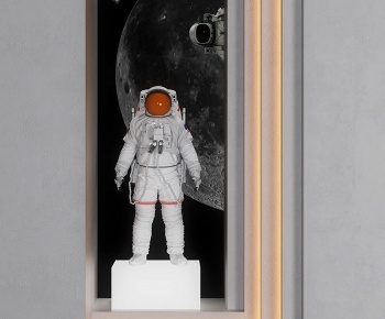 现代太空人雕塑摆件3D模型