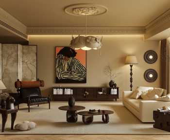 Wabi-sabi Style A Living Room-ID:735716102