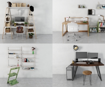 Modern Office Desk And Chair-ID:748487956