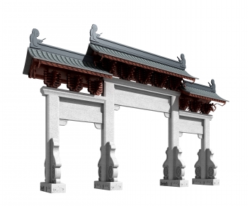 Chinese Style Decorated Archway-ID:384938965