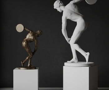 现代石膏人物雕塑 铜像3D模型