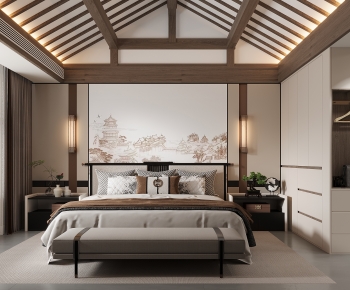 New Chinese Style Bedroom-ID:445065989