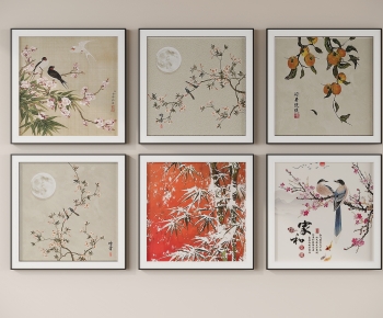 新中式花鸟装饰画-ID:152344949